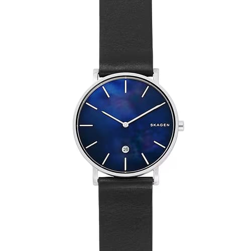 Skagen Montre Homme SKAGEN en Cuir Noir Etanche