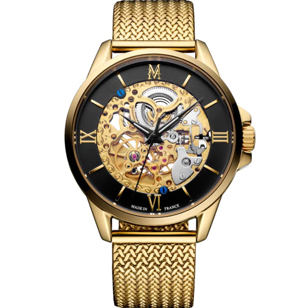 Montignac Montre Automatique Montignac Collection Rond en Acier et PVD Doré