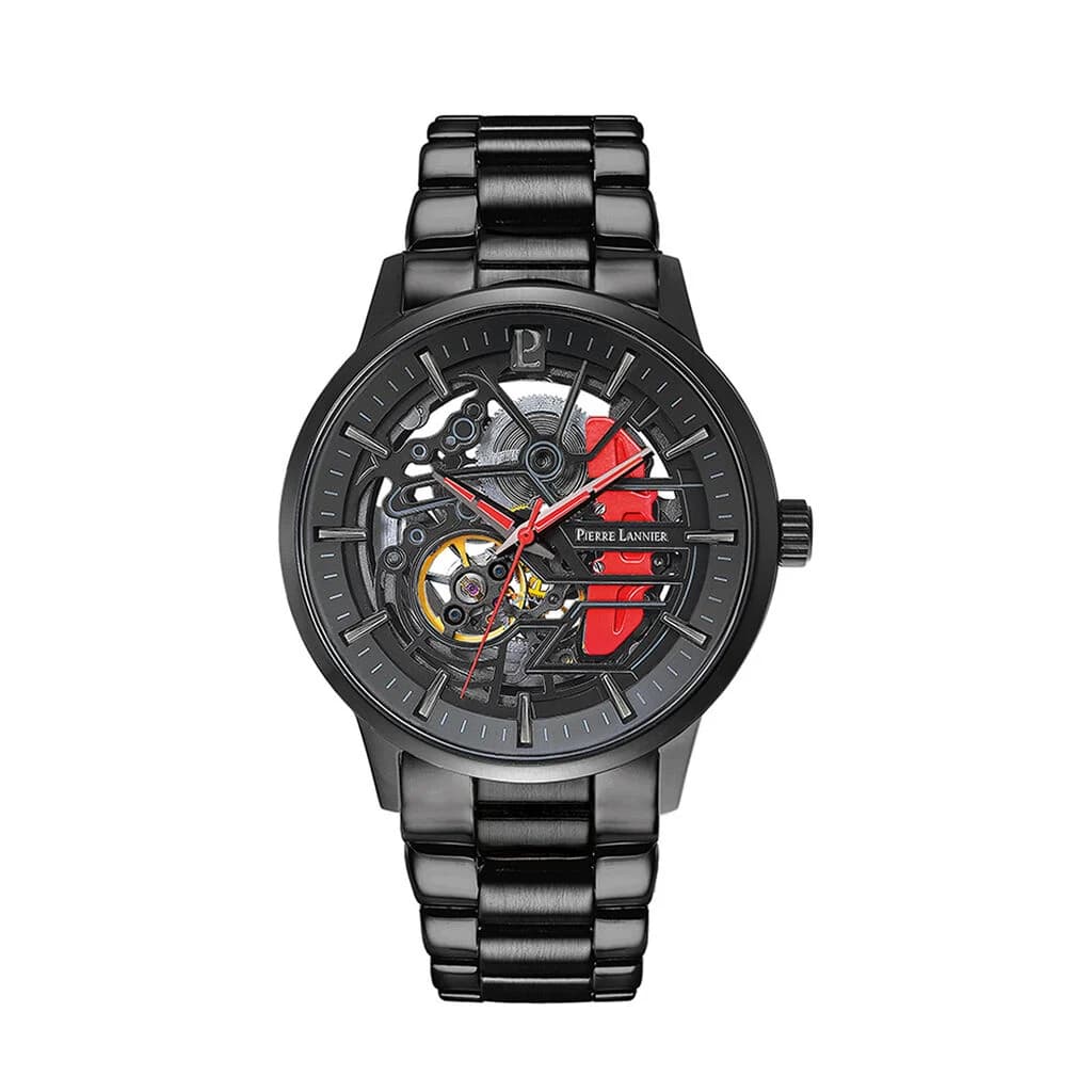 Pierre Lannier Montre Automatique Pierre Lannier Collection Paddock en Acier et PVD Noir