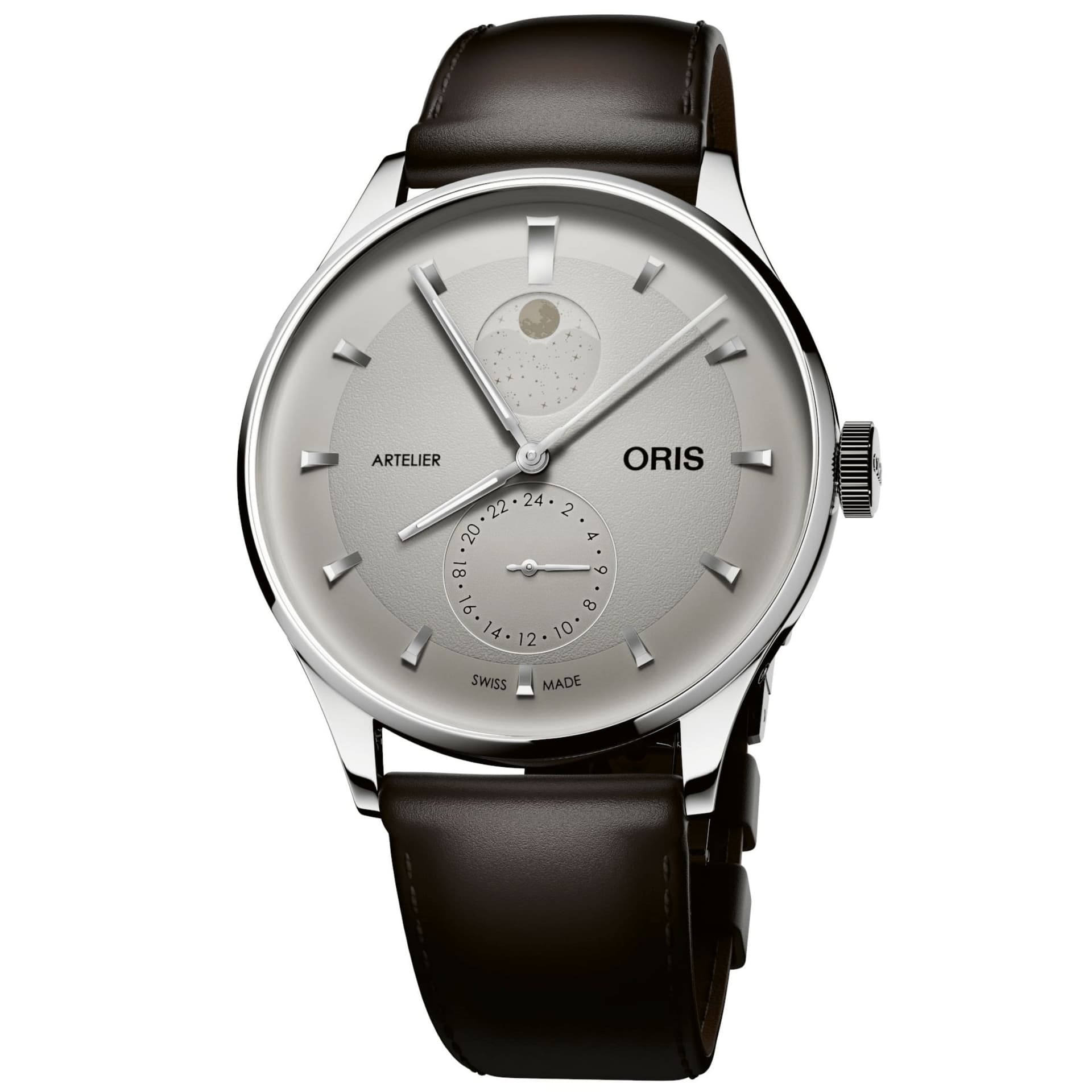 Oris Montre Oris Artelier Complication automatique cadran blanc ivoire bracelet cuir 39,5 mm