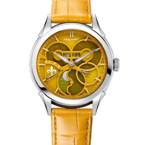 Pequignet Montre Pequignet Royale saphir - Cadran Jaune Ambre Automatique Cadran Jaune - 9010822