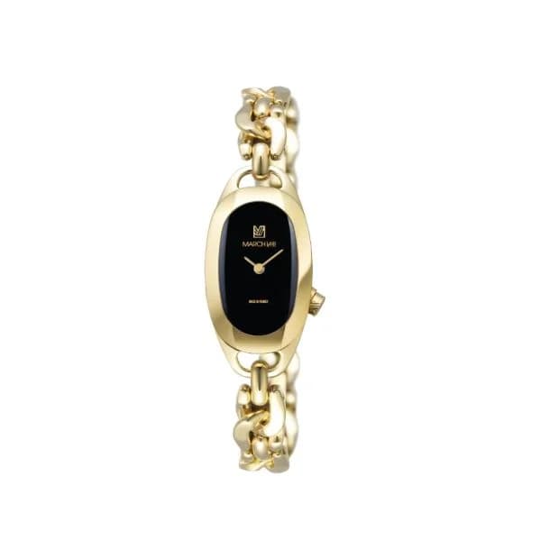 March LA.B Montre MARCH LA.B Oblongue PVD Gold Suprême Gourmette Gold