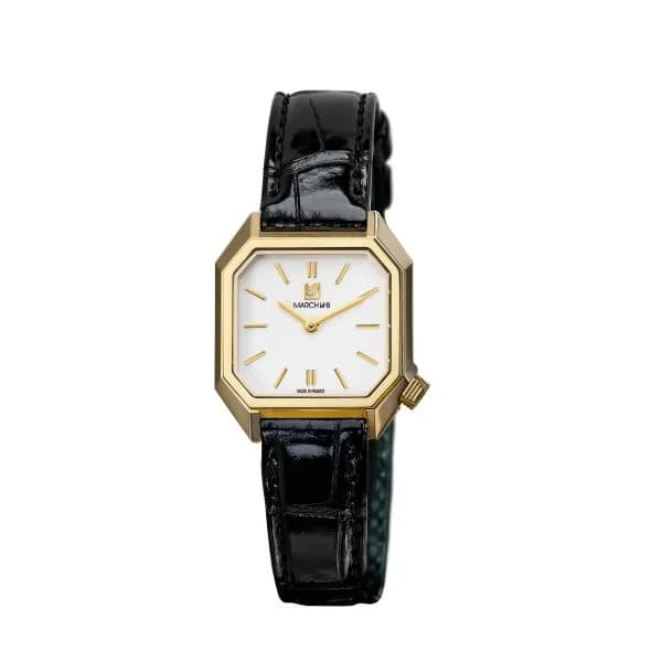March LA.B Montre March LA.B Lady Mansart Electrique Or 18k Continental Alligator Noir