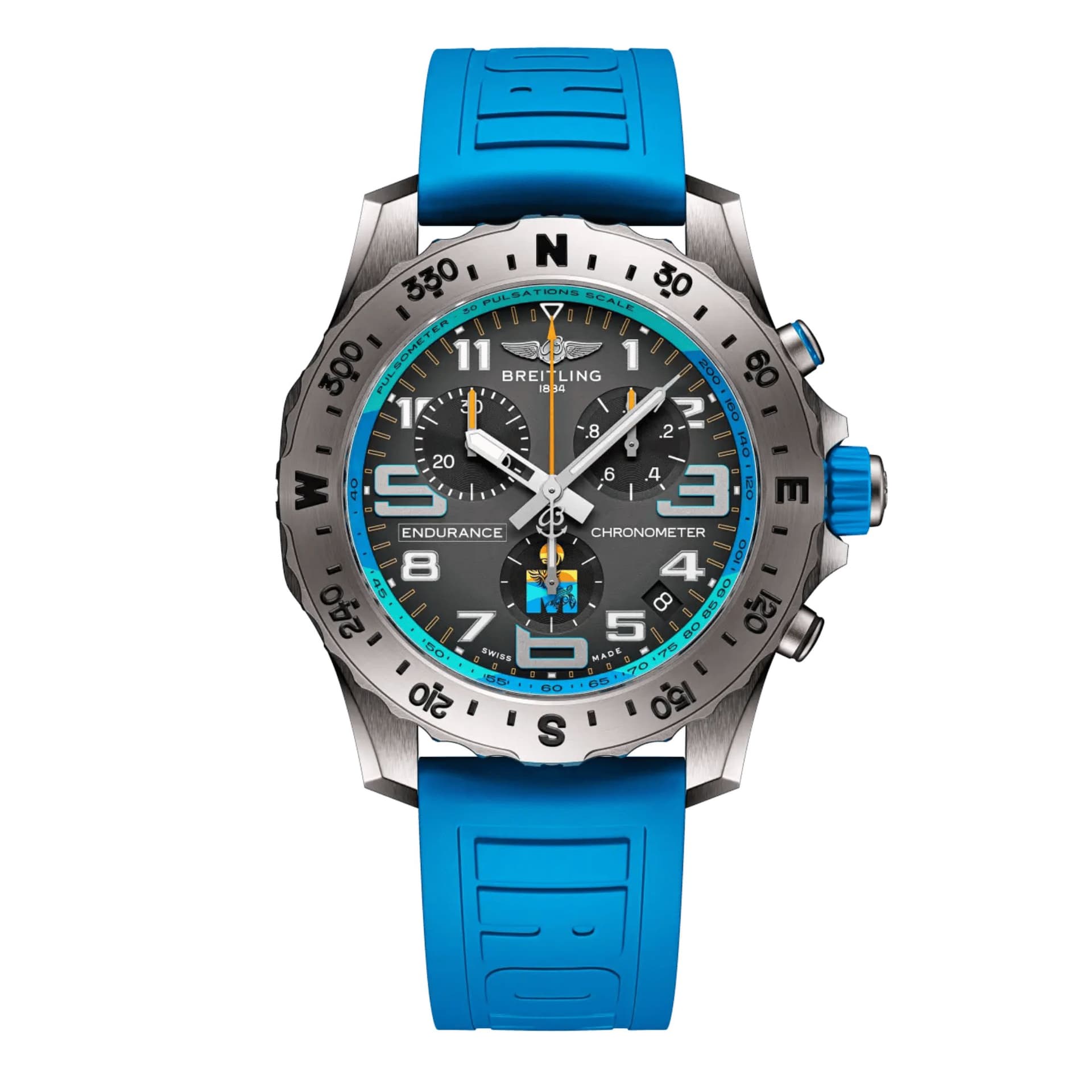 Breitling Montre Breitling Endurance Pro Edition IRONMAN® World Championship 2025 quartz chronographe cadran anthracite bracelet caoutchouc bleu 44 mm