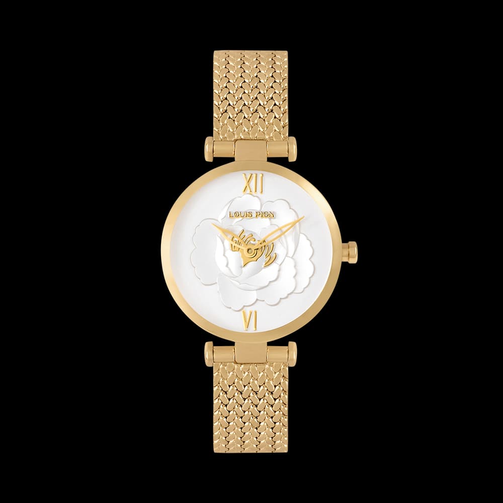 Louis Pion Montre quartz Femme Flore Blanc
