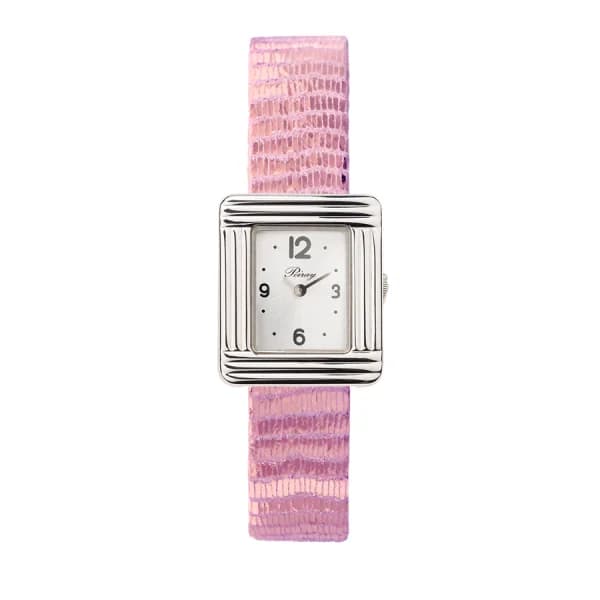 Poiray Montre Poiray Ma Première Mini Acier Cadran 4CA Bracelet Chèvre Rose