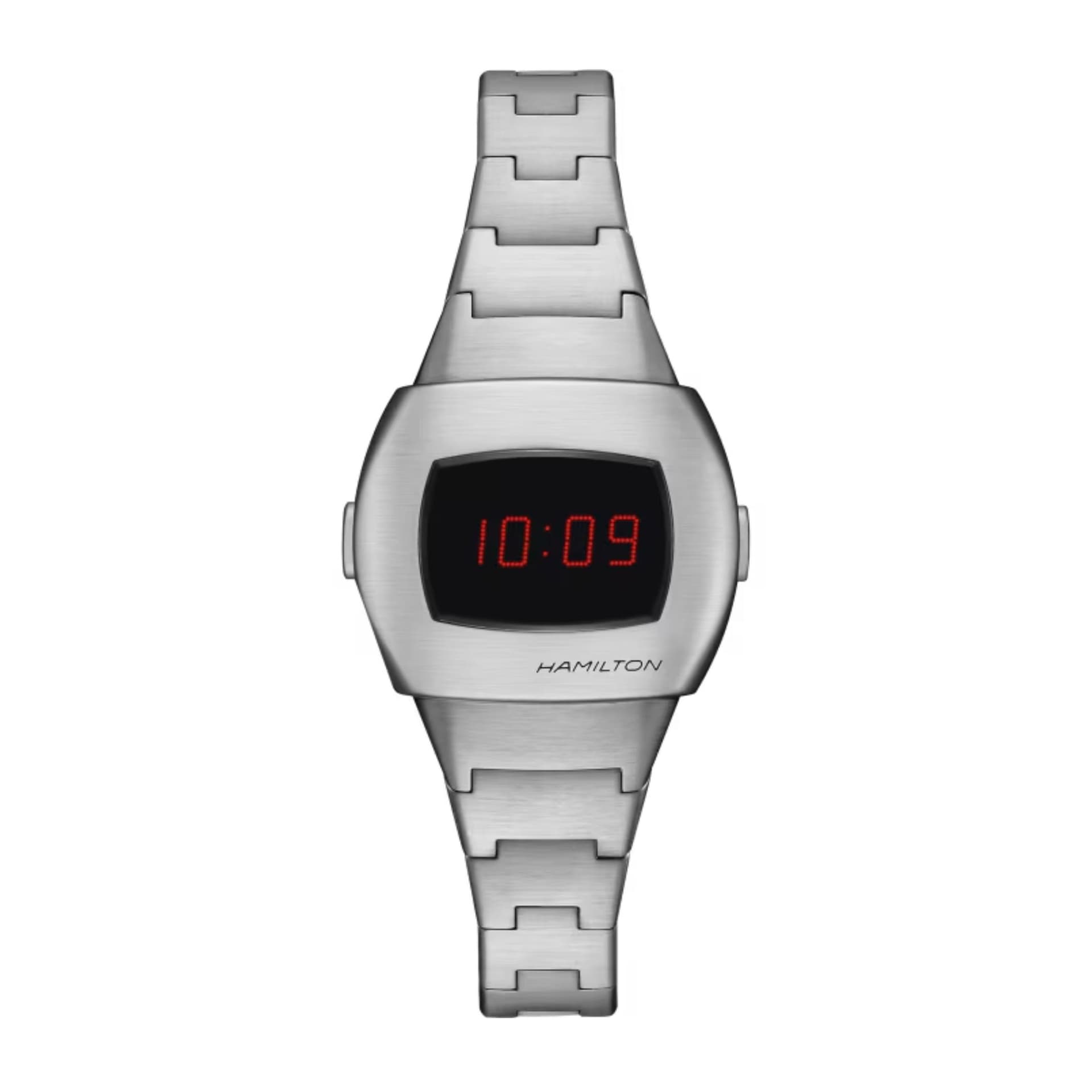 Hamilton Montre Hamilton PSR 74 Digital quartz acier affichage LCD et Oled rouge
