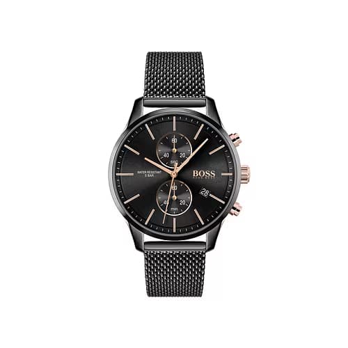 Hugo Boss Montre Homme HUGO BLACK BUSINESS en Acier Noir Etanche