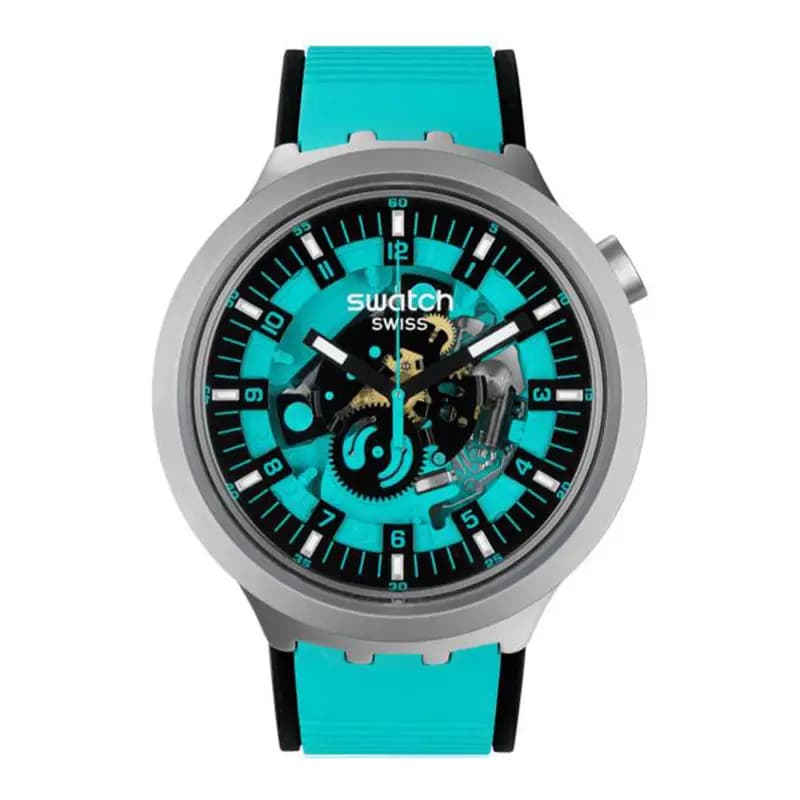 Swatch Big Bold Irony Mint Trim — cadran squelette