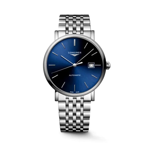 Longines Montre Longines elegant collection 39 mm Automatique Cadran Bleu soleillé Bracelet Acier