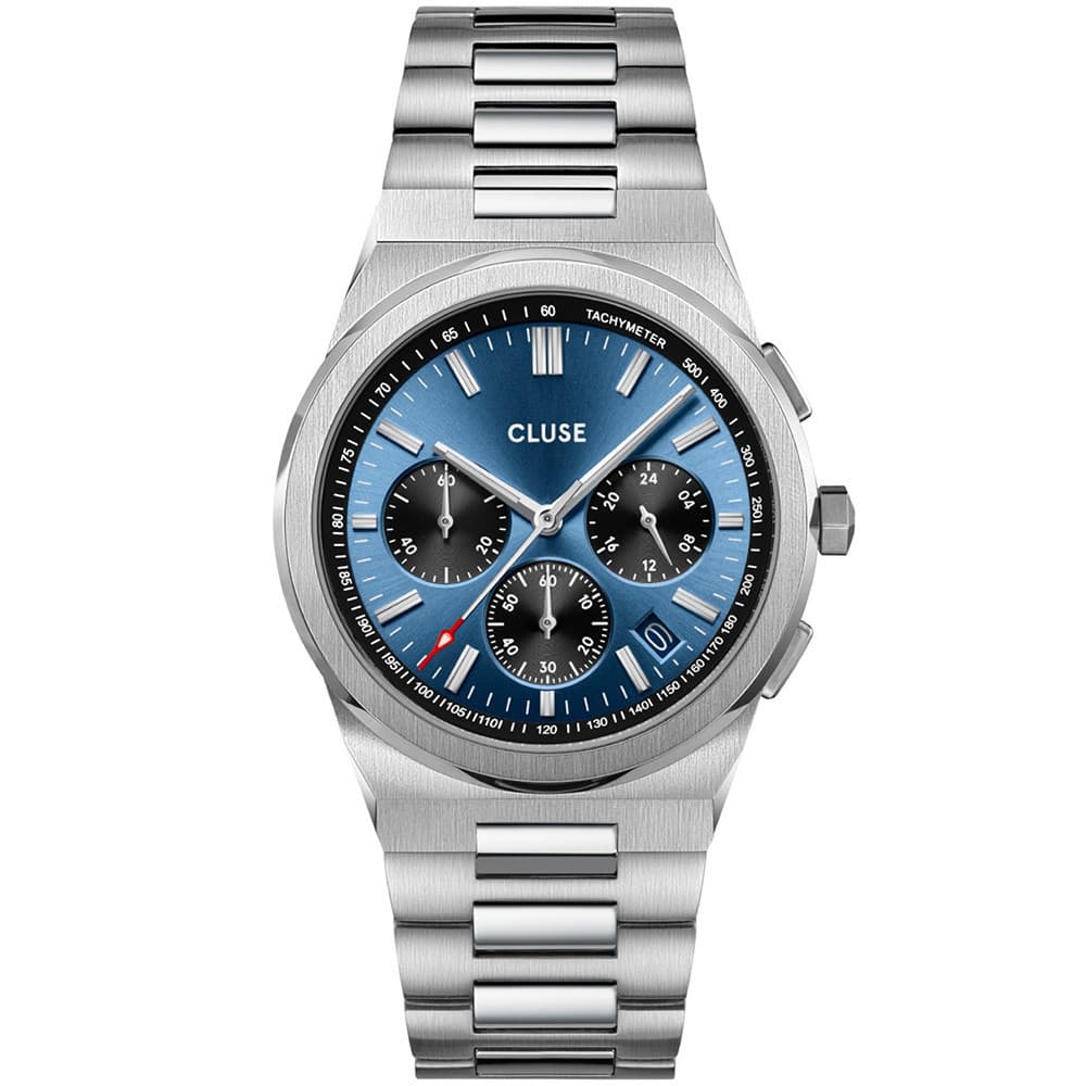 Cluse Montre Cluse Vigoureux Chrono Steel Dark Blue, Silver Colour - CW20805