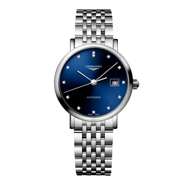 Longines Montre Longines elegant collection 29 mm Automatique Cadran Bleu soleillé Bracelet Acier