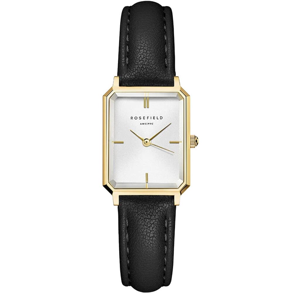 Rosefield Montre Rosefield Collection the Octagon XS en Cuir Noir