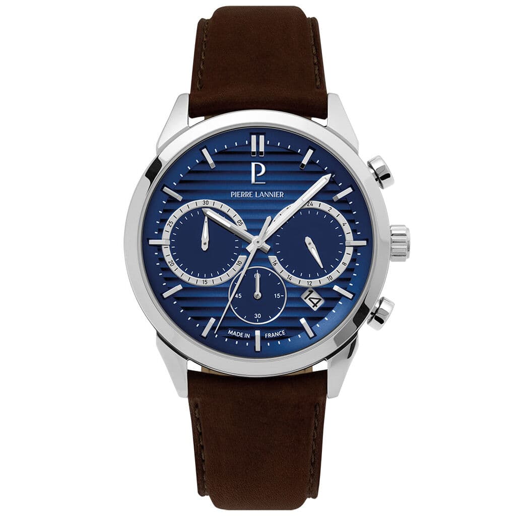 Pierre Lannier Montre Pierre Lannier Collection Monarck en Cuir Marron