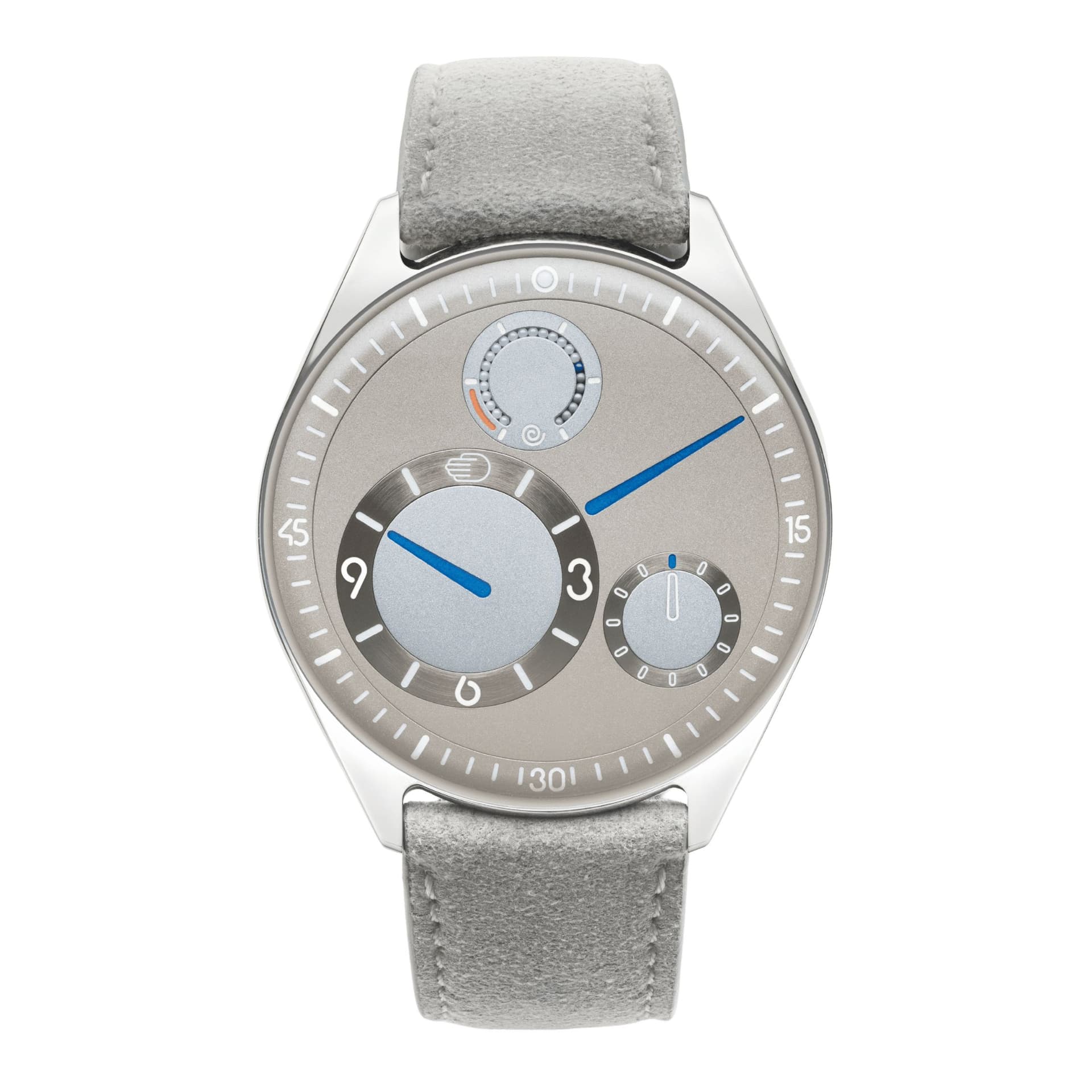 Ressence Montre Ressence TYPE 11 Latte titane automatique cadran gris bracelet cuir 41 mm