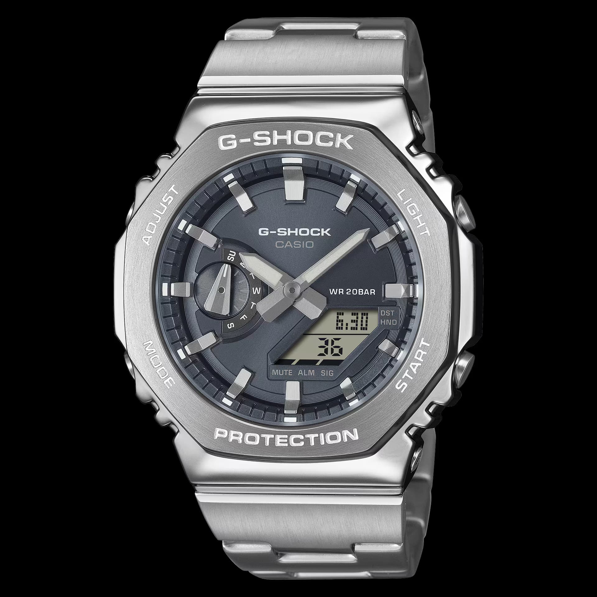 Casio G-Shock GM-2110D — boîtier argenté