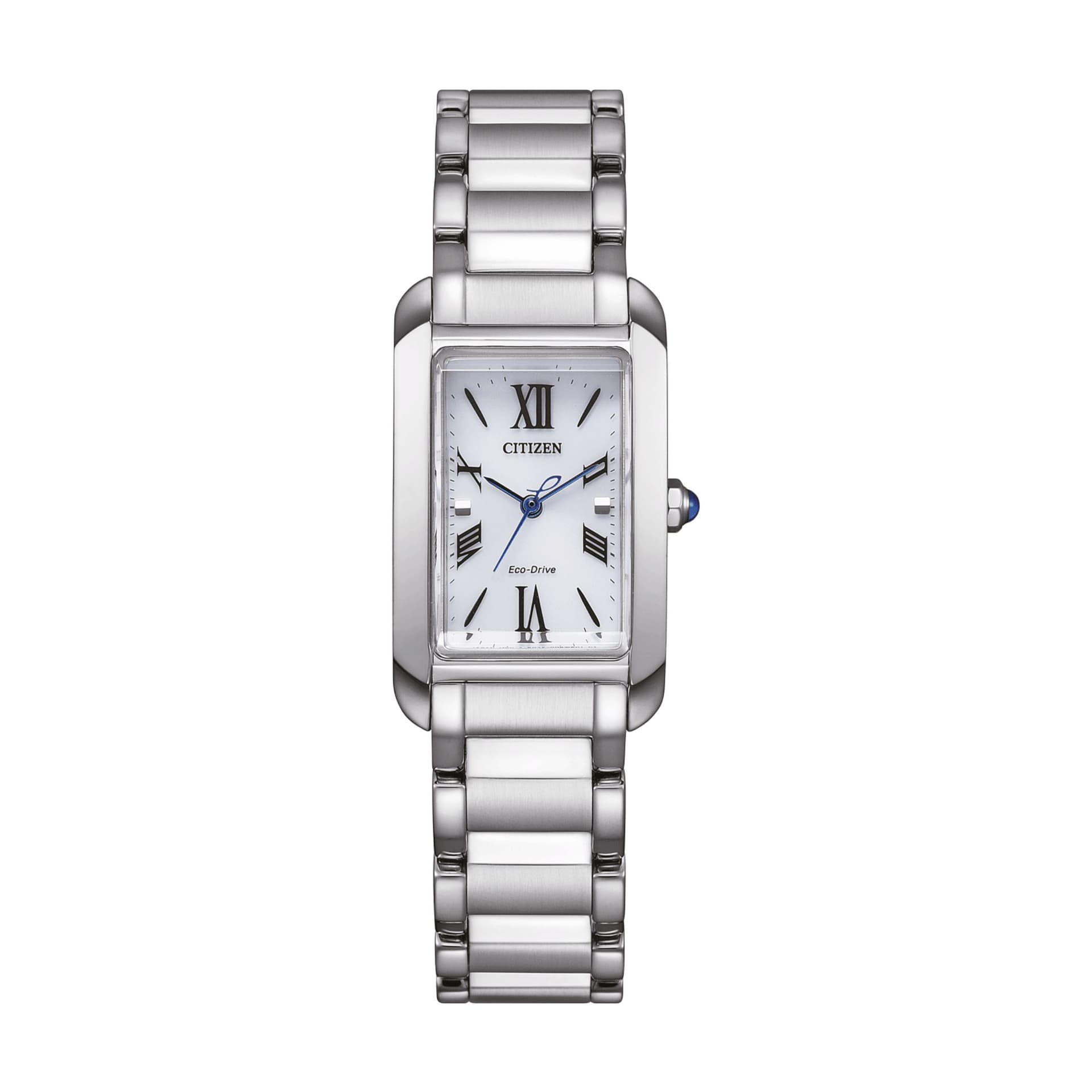 Citizen Montre Citizen L Square Bianca Eco-Drive cadran argenté bracelet acier 32,5 x 19,5 mm