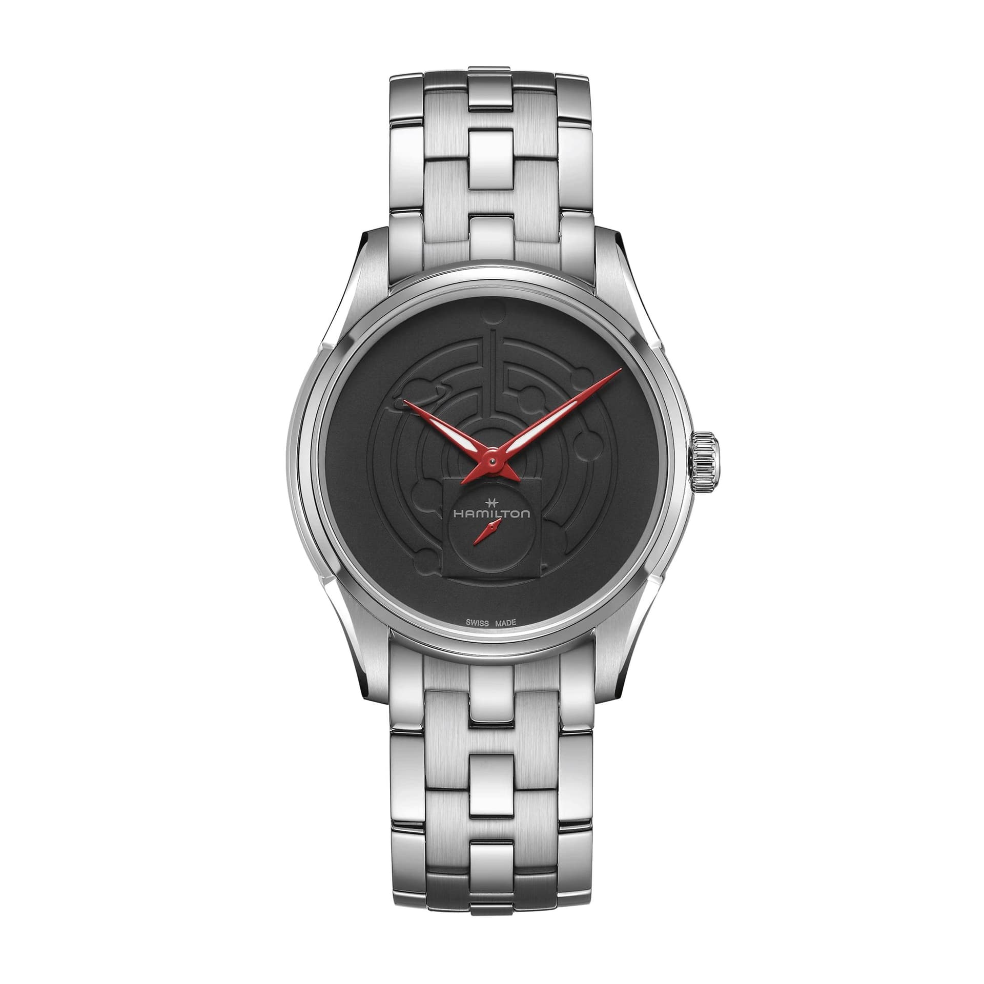 Hamilton Montre Hamilton Jazzmaster Thinline Special Edition quartz cadran noir bracelet acier 40 mm