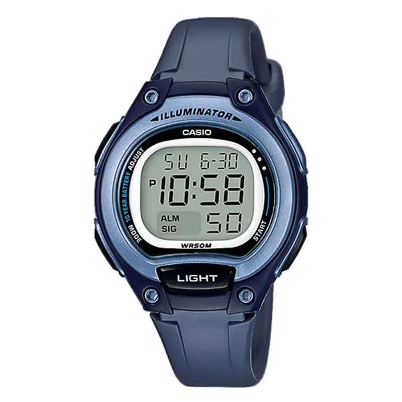 Casio Vintage LW-203 — bracelet bleu