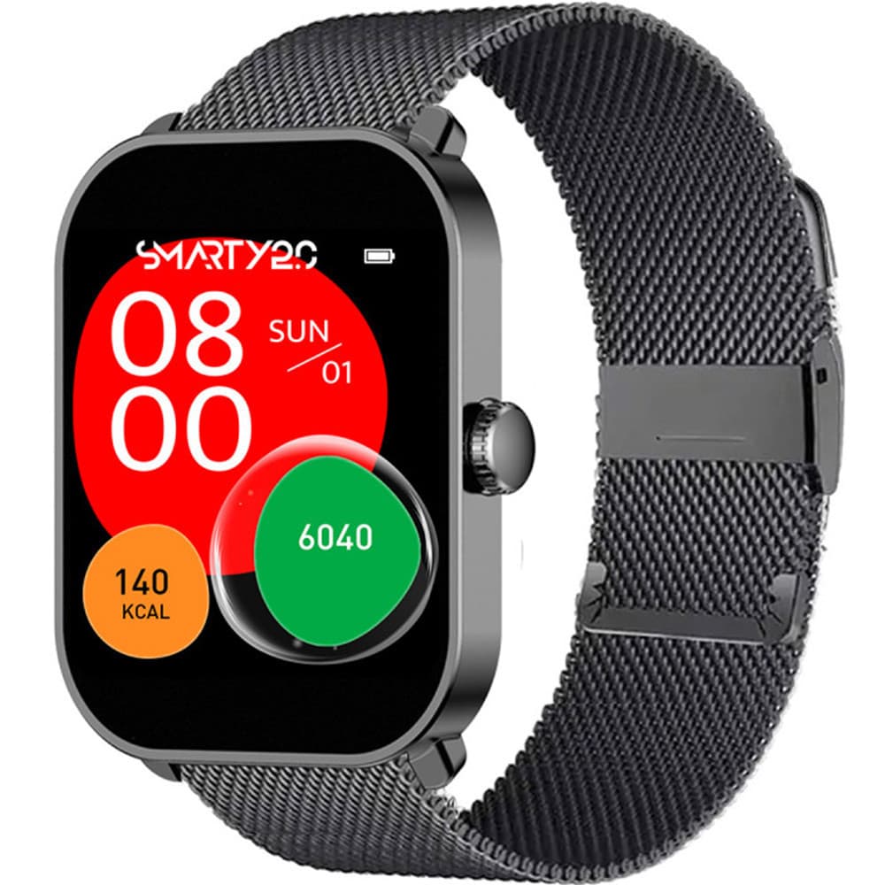 Smarty Montre Connectée Smarty Collection Super Amoled en Acier et PVD Noir
