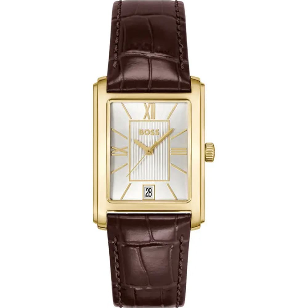 Hugo Boss Montre Boss Collection Principle Dress en Cuir Marron