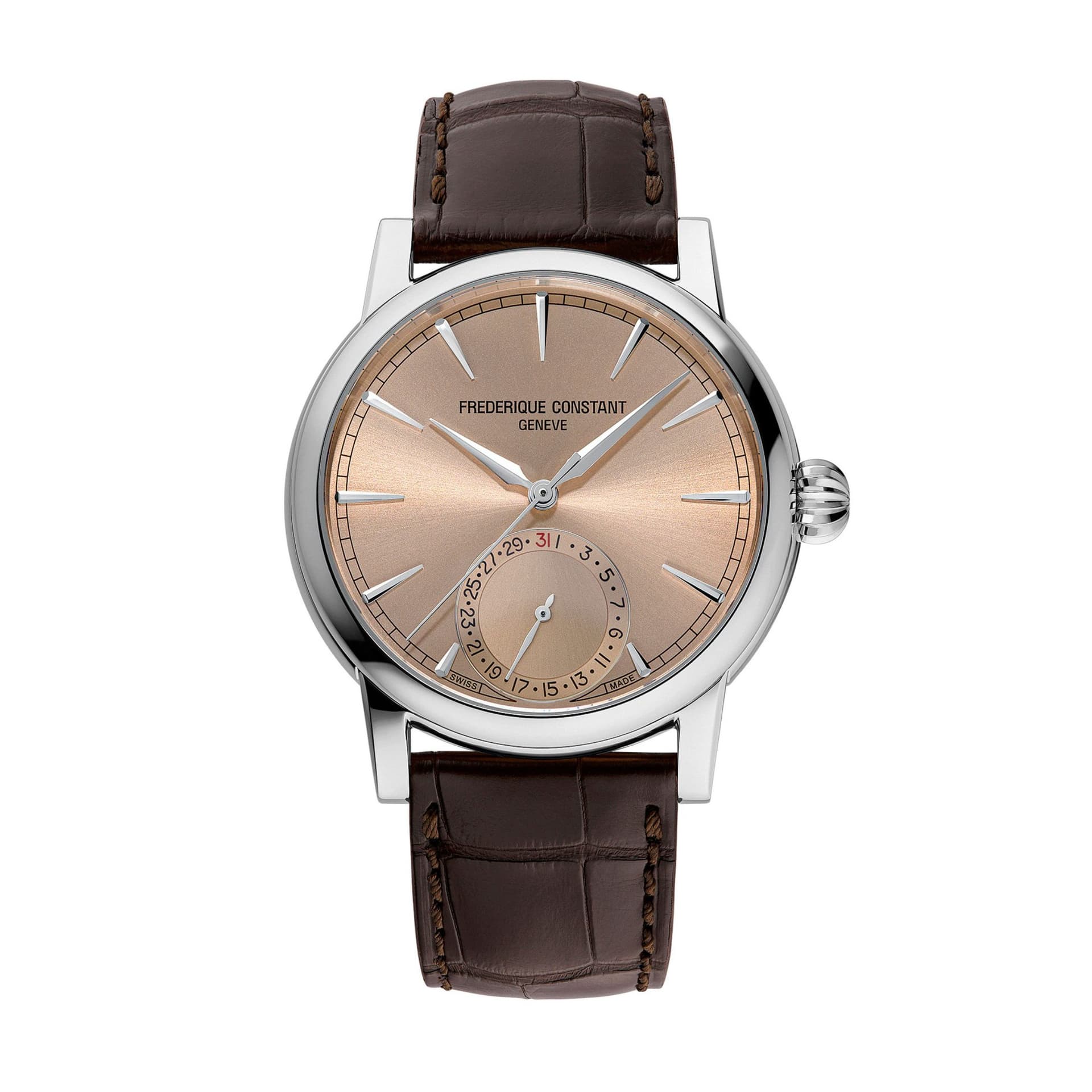 Frédérique Constant Montre Frédérique Constant Manufacture Classic Date Automatique Cadran Champagne Bracelet Cuir - FC-706SAL3H6