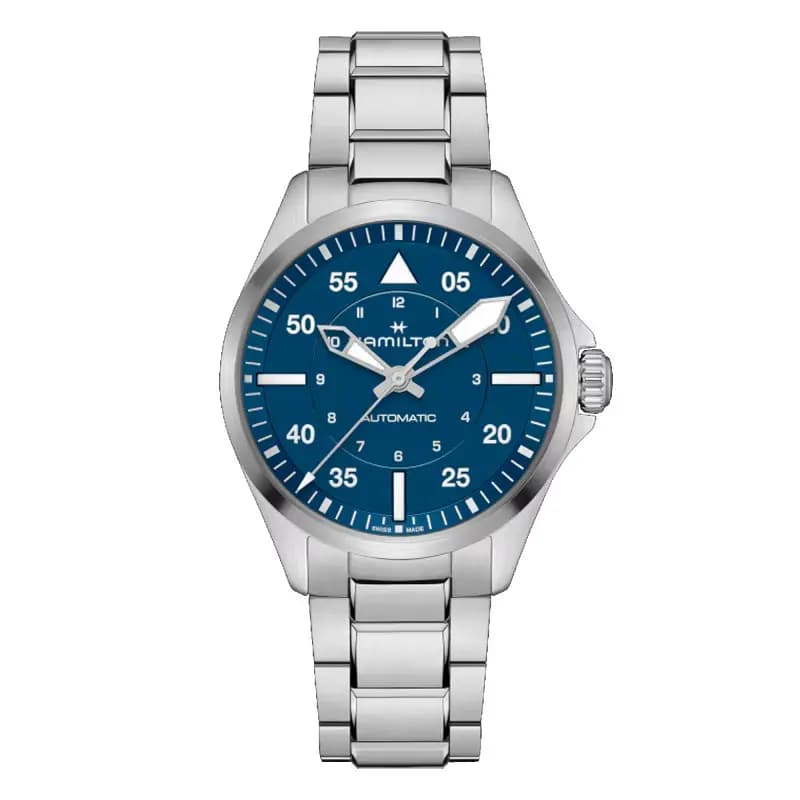Hamilton Montre Hamilton Khaki Aviation Pilot Auto 39mm Cadran Bleu