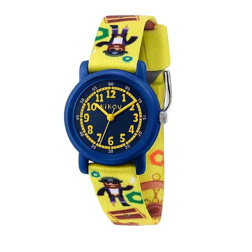 Kikou Montre Enfant KIKOU CARTOON en Tissu Jaune