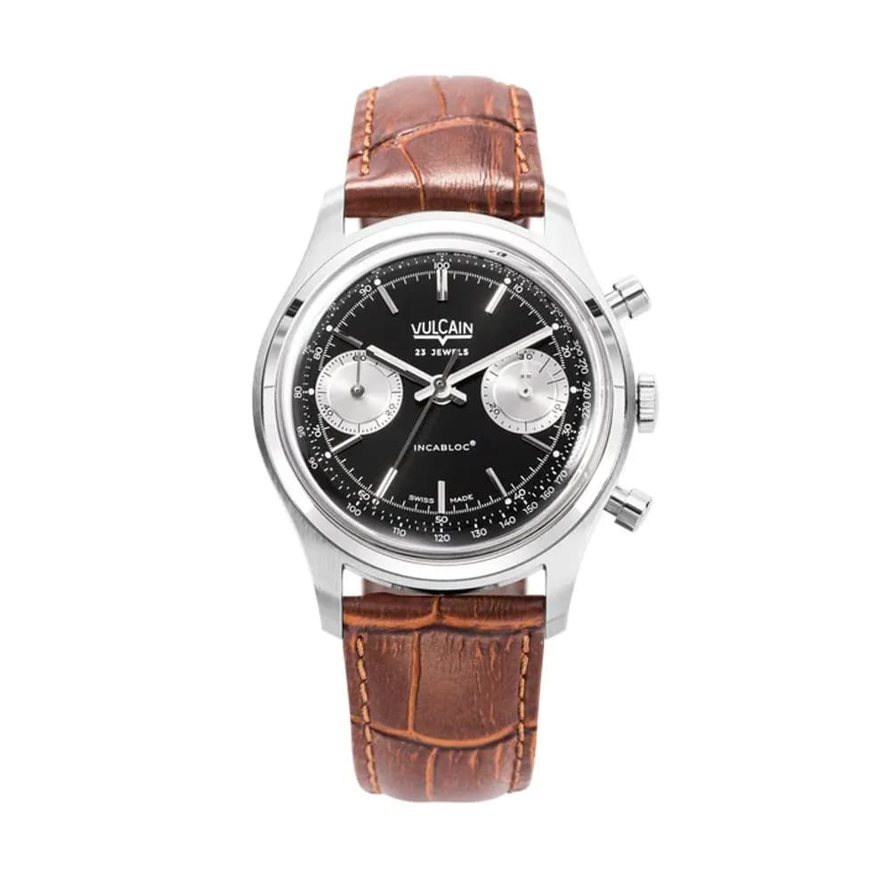 Vulcain Chronograph Noir et Argent- 38MM
