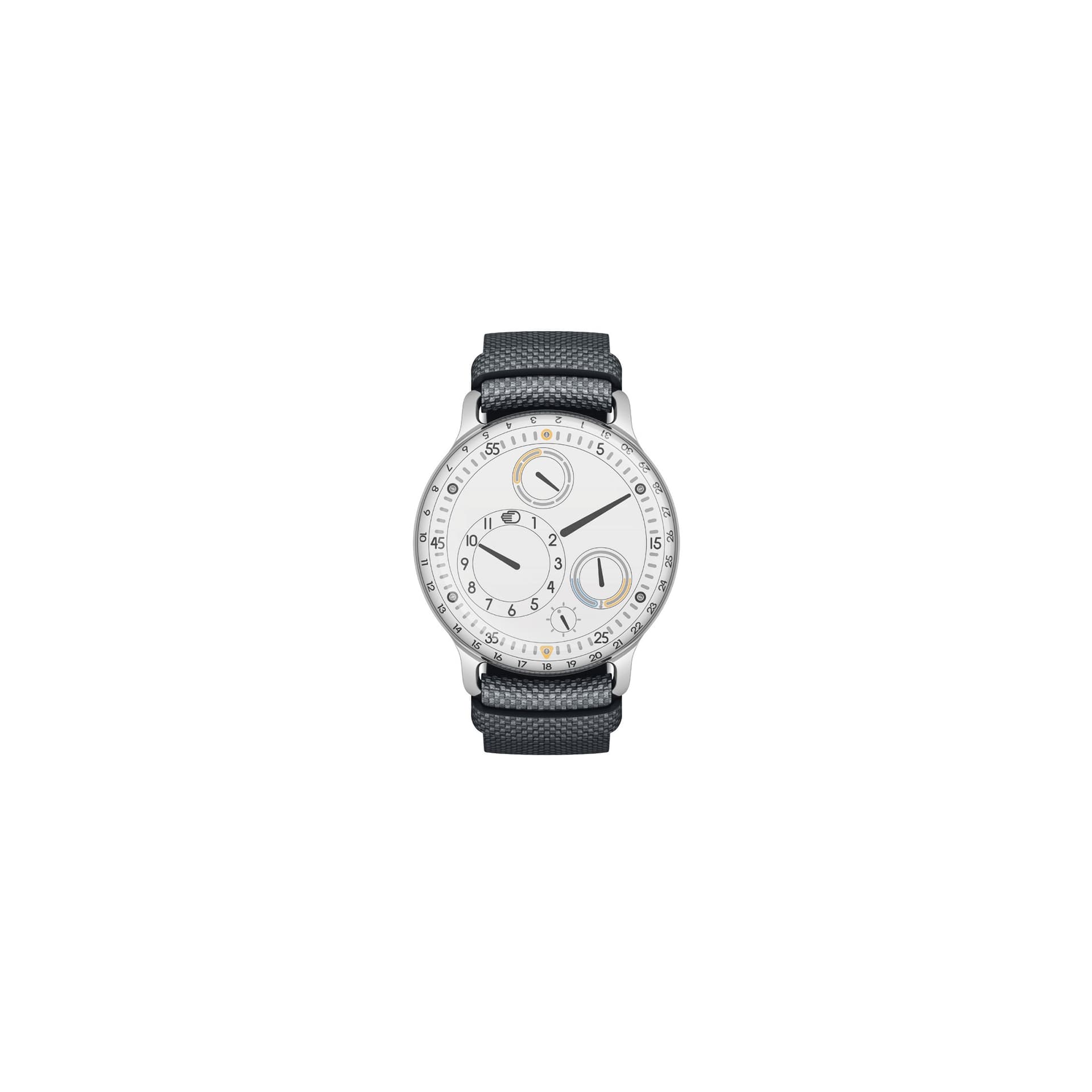 Ressence Montre Ressence Type 3 W titane automatique cadran blanc bracelet cuir gris 44 mm