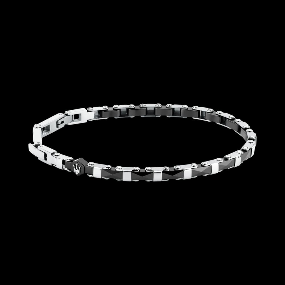 Maserati Bracelet Homme Ceramic Argenté, Noir