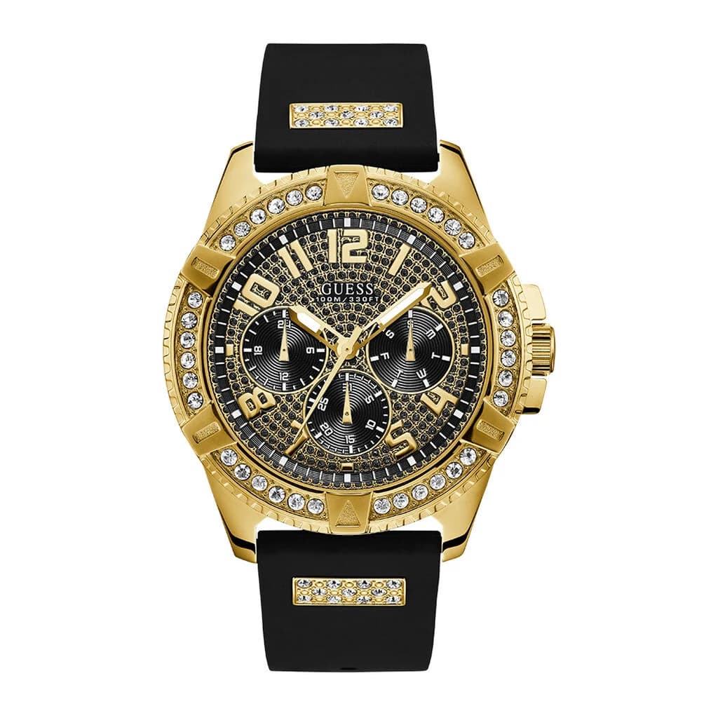 Guess Montre Homme GUESS FRONTIER en Silicone Noir Etanche