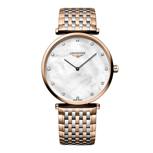 Longines Montre Longines la grande classique de longines 38 mm Quartz Cadran Nacre blanche Bracelet Acier