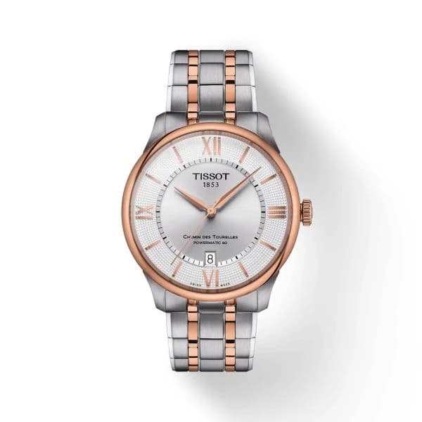 Tissot Montre Tissot Chemin des Tourelles Powermatic 80 Cadran Argent PVD Rose 39mm