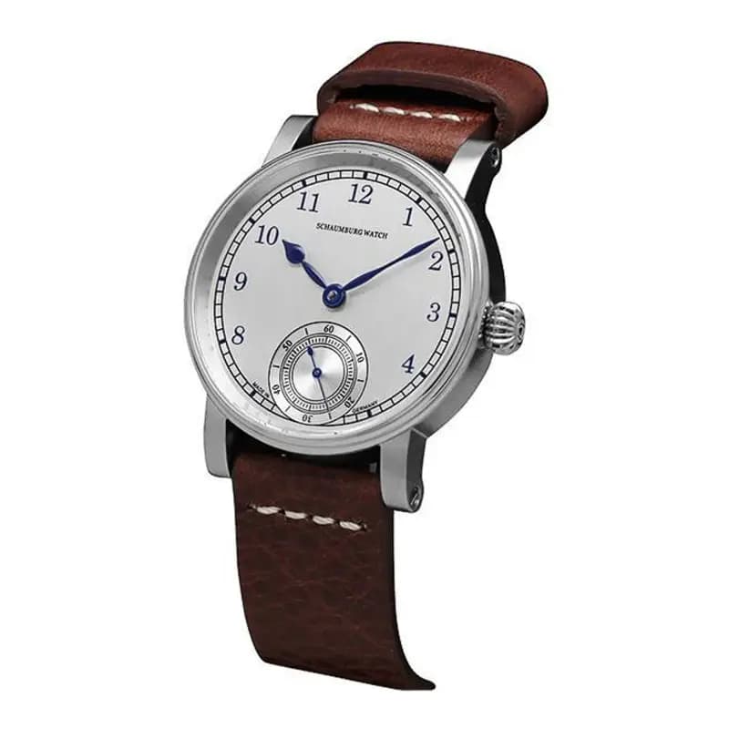 Schaumburg Watch Montre Marine Vintage Cuir Marron 1007[6]