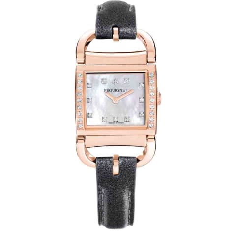 Pequignet E. Montre Pequignet Attellage Quartz - Cadran Nacre Blanc - Bracelet Anthracite nacré - 5896509CD-CAN
