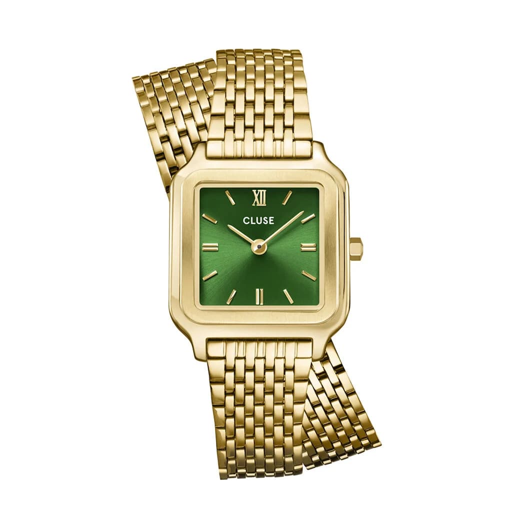 Cluse Gracieuse Petite Watch Double Steel, Forest Green, Gold Colour