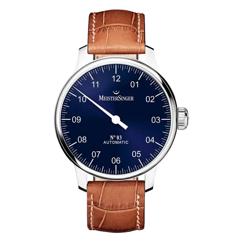 MeisterSinger Montre N°03 43mm Bleu soleillé AM908