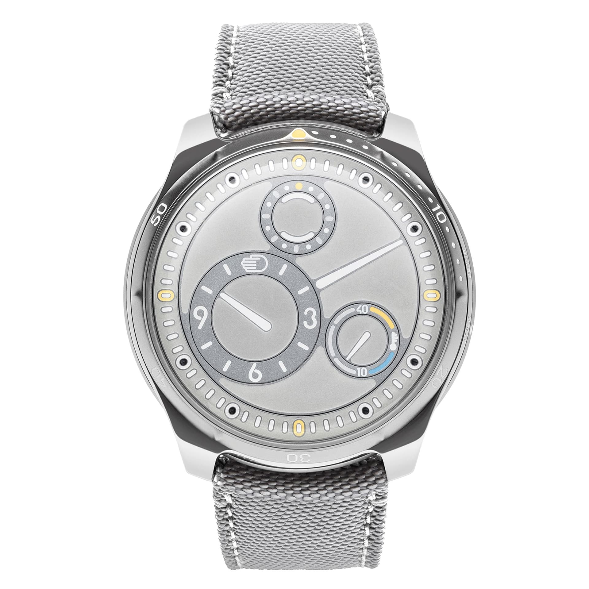 Ressence Montre Ressence Type 5 L "Lume" titane automatique bracelet textile gris 46 mm