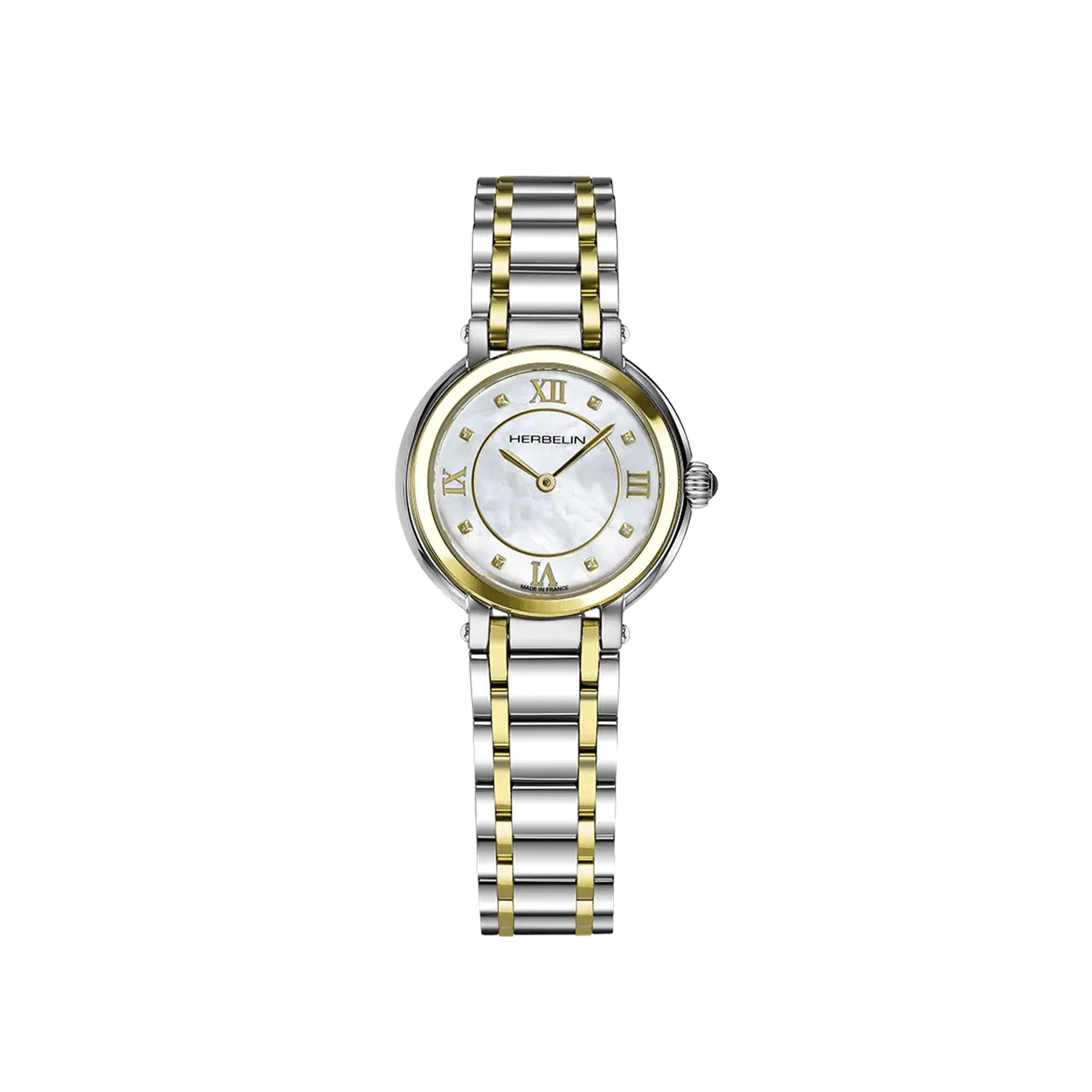 Michel Herbelin Montre Michel Herbelin Galet Acier et plaqué or 28 mm - 17430BT59