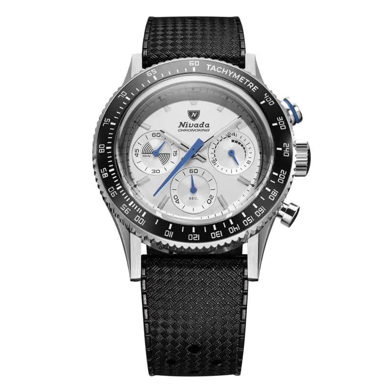 Nivada Grenchen Montre Chronoking Racing Grey Lunettes interchangeables