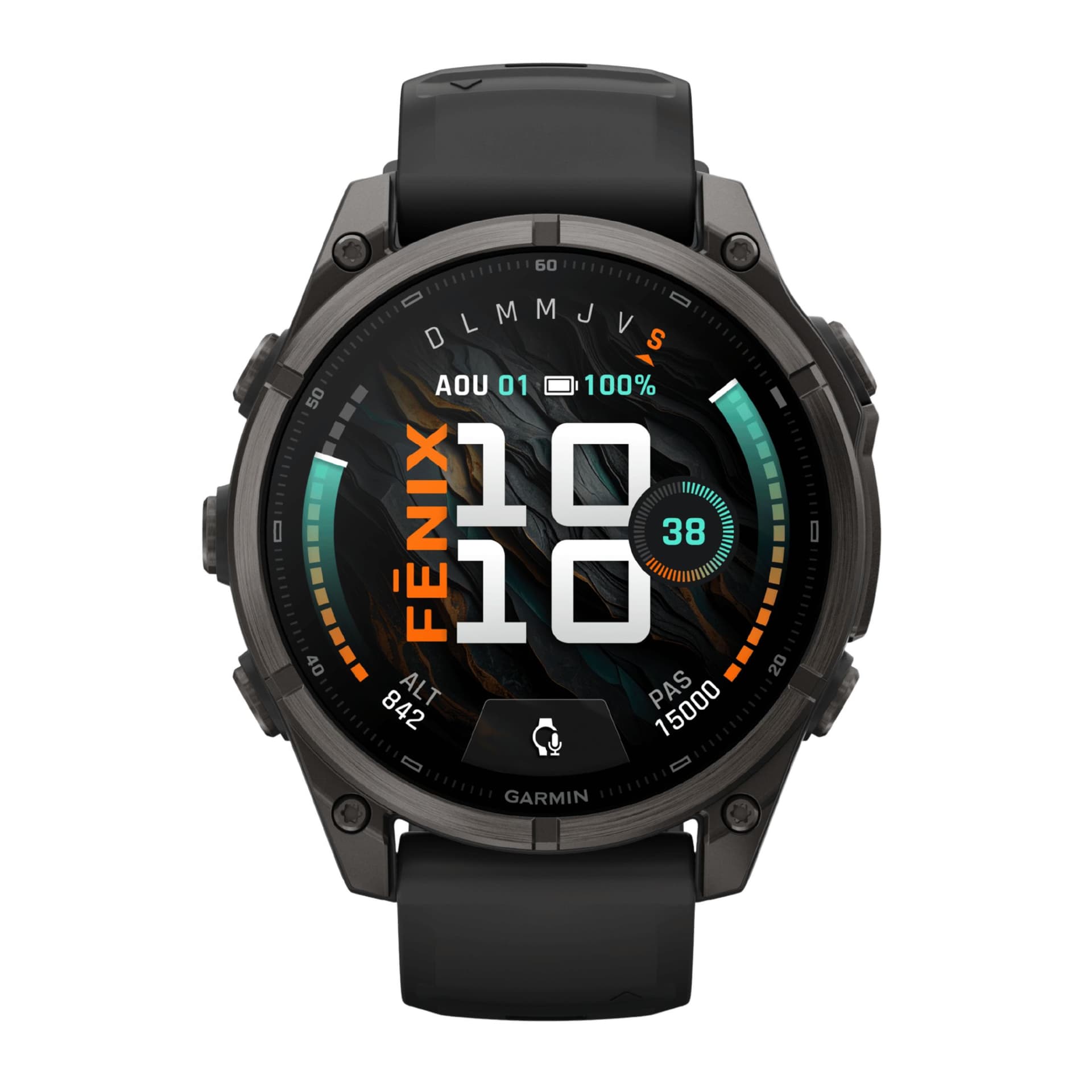 Garmin Montre Garmin Fēnix 9 AMOLED Sapphire Titane Carbon Gray DLC bracelet Black silicone 47 mm