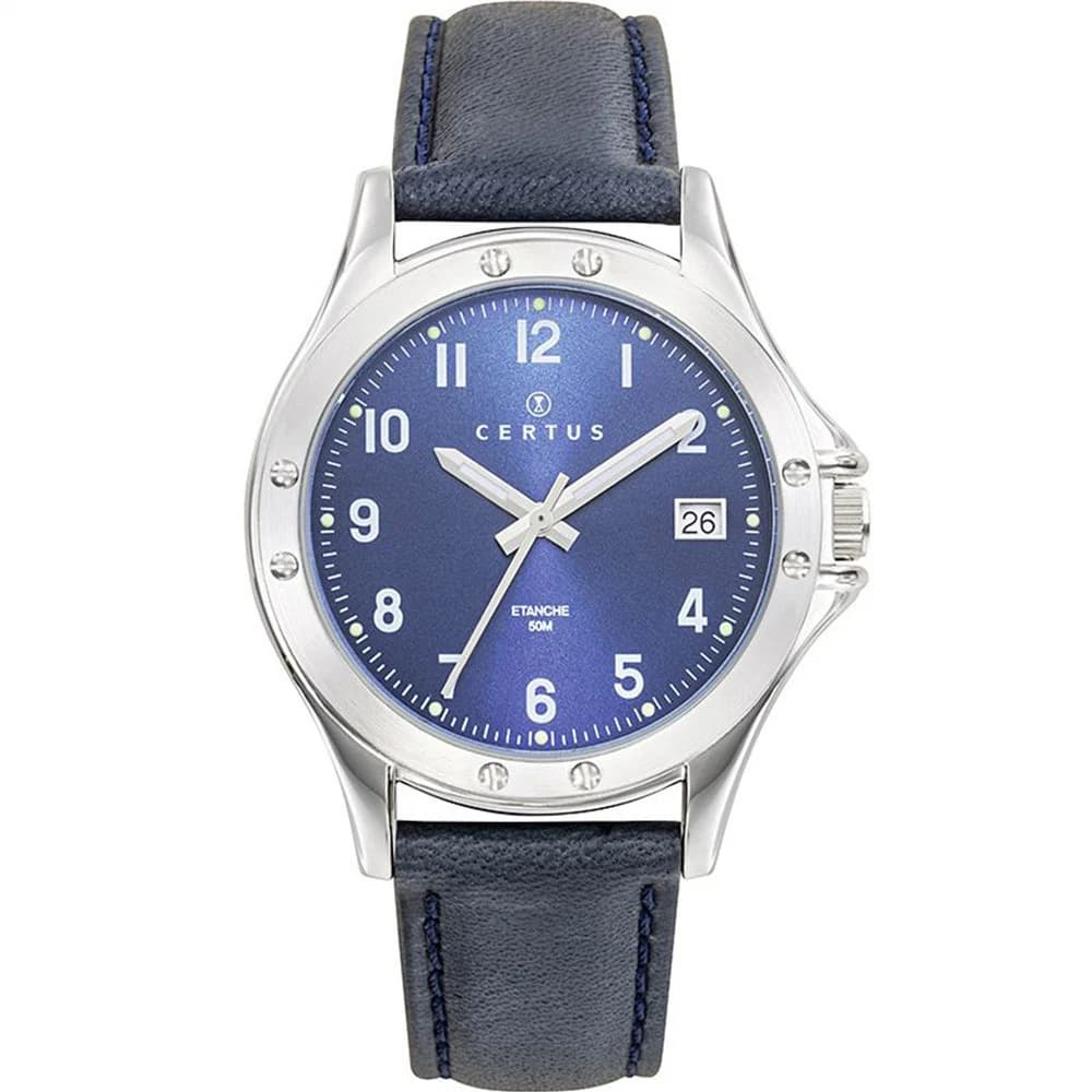Certus Montre Certus en Cuir Bleu