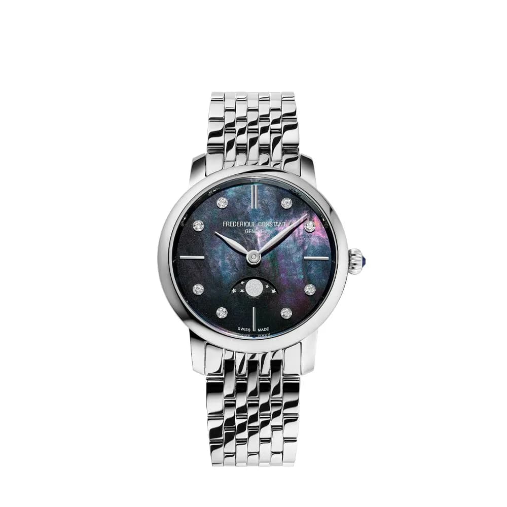 Frédérique Constant Montre Frédérique Constant Slimline Ladies Moonphase Cadran Bracelet - FC-206MPBD1S6B
