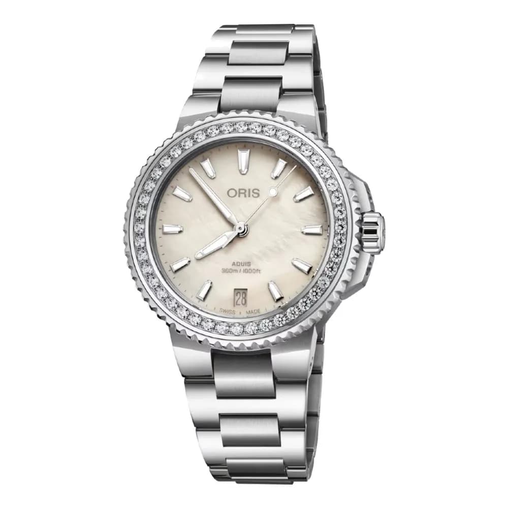 Oris Aquis Date Diamonds Crème