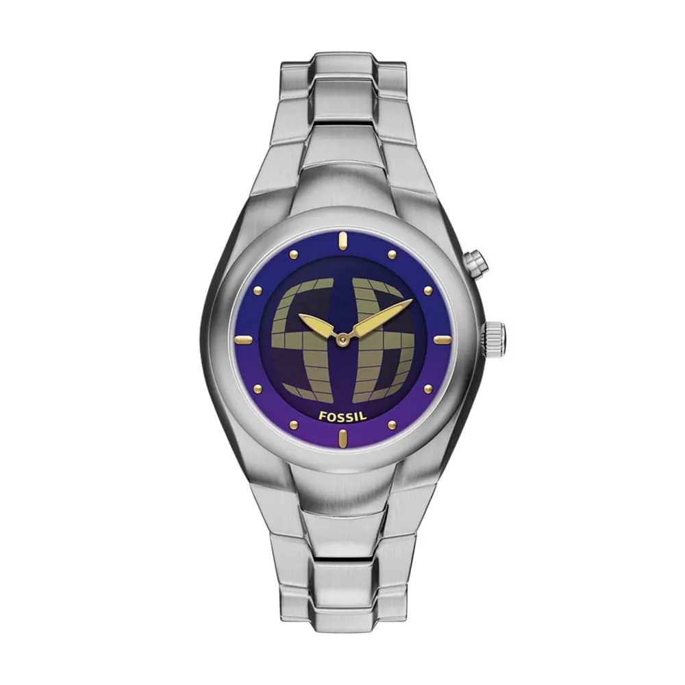 Fossil Montre quartz Homme Y2K Big Tic Noir, Bleu