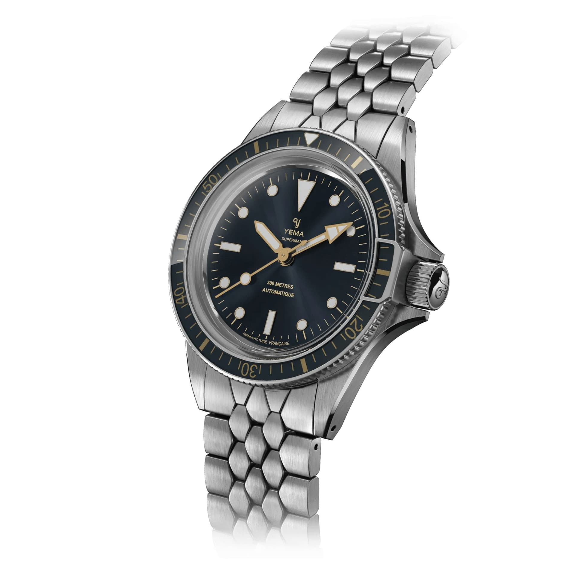 Yema Montre Yema Superman Gilt CMM.10 automatique cadran bleu bracelet acier 41 mm
