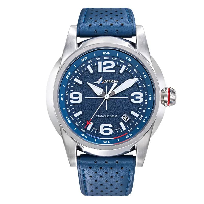 Patrouille de France Montre Rafale Solo Display RSD Cadran et Cuir Bleu 666020