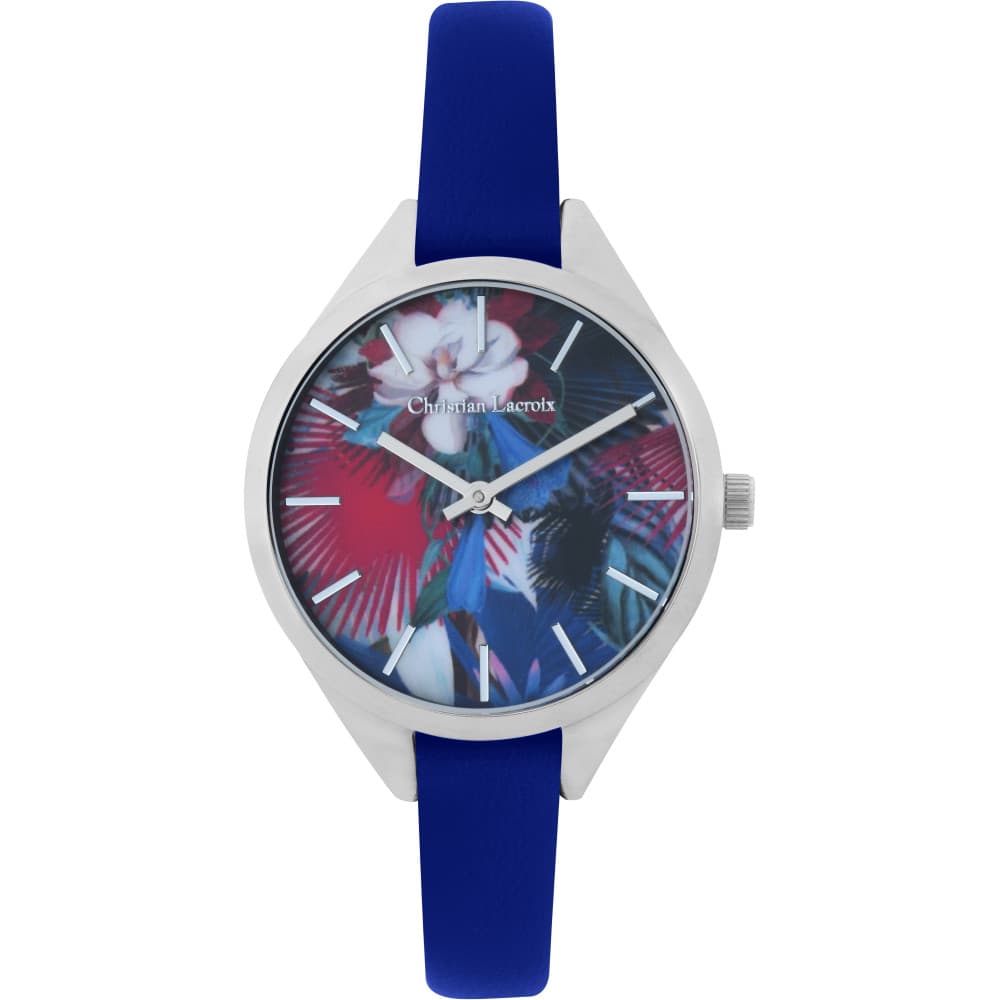 Christian Lacroix Montre Christian Lacroix Collection L'Oiseau Fleur en Cuir Bleu