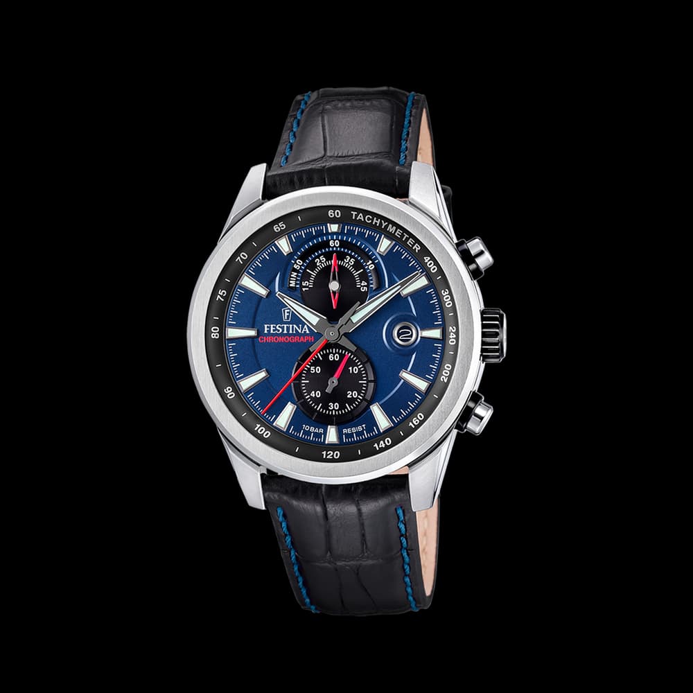 Festina Montre quartz Homme Timeless chronograph Bleu, Noir